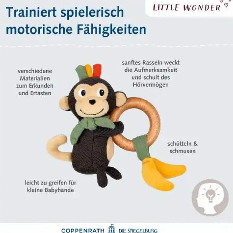 Little Wonder - Holz-Ringrassel Affe