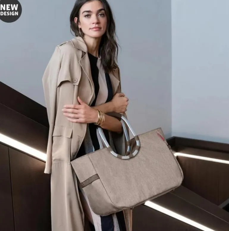 Loopshopper L heringbone mokka Einkaufstasche