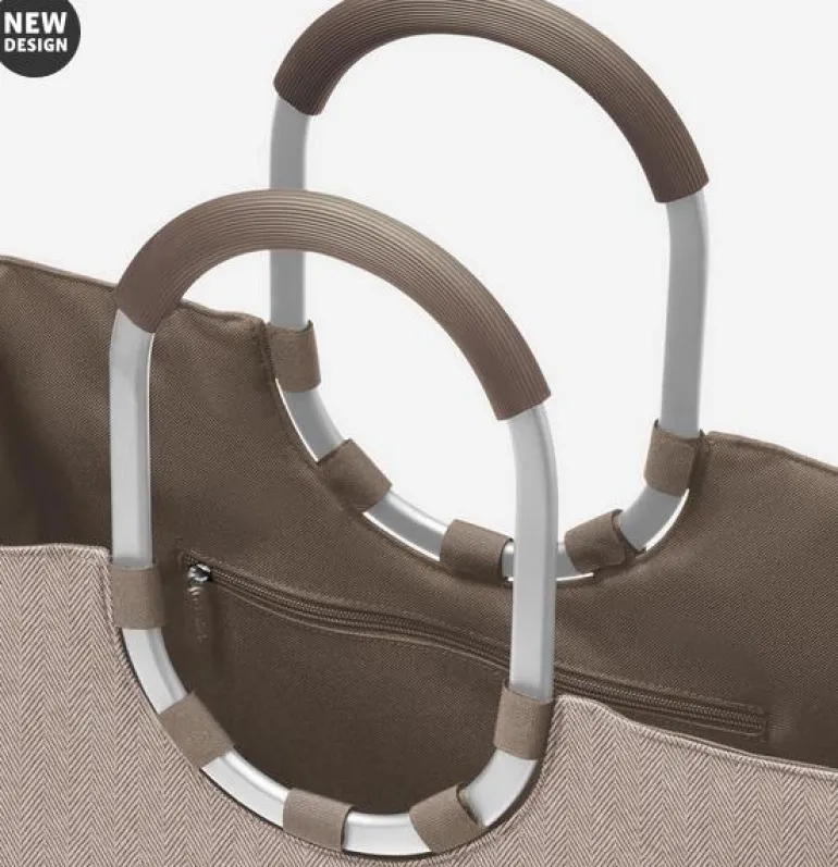 Loopshopper L heringbone mokka Einkaufstasche