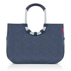 Loopshopper L Herringbone Dark Blue Einkaufstasche