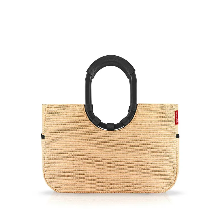 Loopshopper M Frame Raffia Black Einkaufstasche