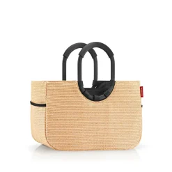 Loopshopper M Frame Raffia Black Einkaufstasche