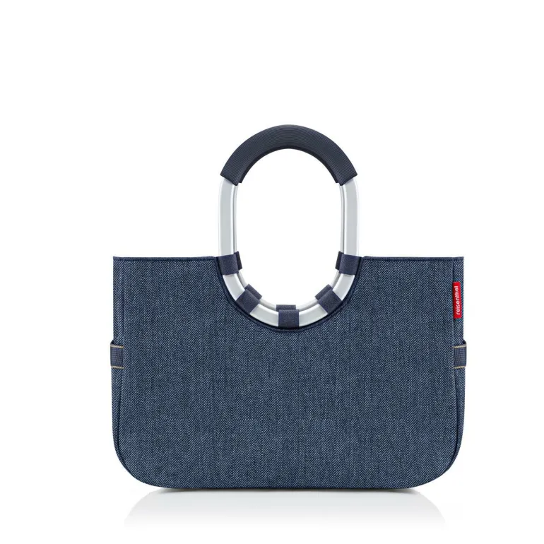 Loopshopper M Herringbone Dark Blue Einkaufstasche