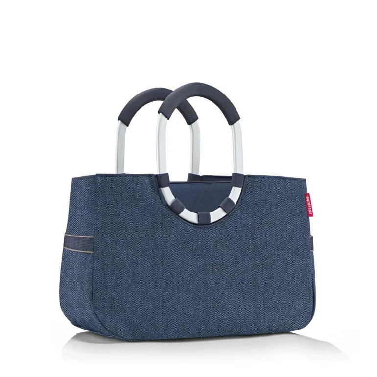 Loopshopper M Herringbone Dark Blue Einkaufstasche