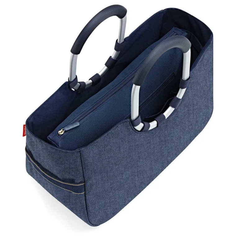 Loopshopper M Herringbone Dark Blue Einkaufstasche