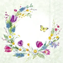 LOVING SPRING WREATH Li. Green Lunch-Servietten L1
