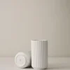 Lyngby Vase 20cm white, glänzend