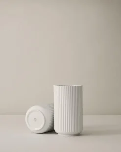 Lyngby Vase 20cm white, glänzend