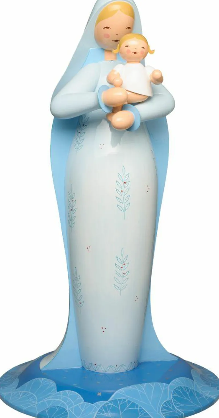 Madonna mit Christkind, Stehend, Groß, Hellblau