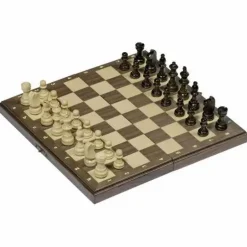 Magnetisches Schachspiel in Holzklappkasten