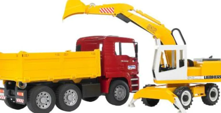 MAN TGA Kipper + Liebherr Schaufelbagger