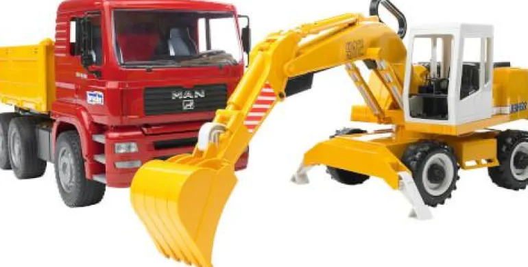 MAN TGA Kipper + Liebherr Schaufelbagger