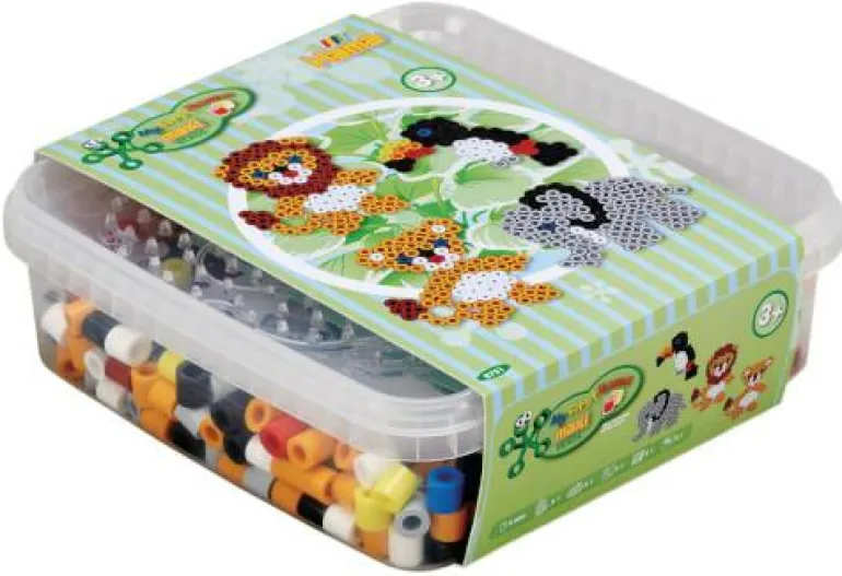 Maxi Box mit Perlen und Stiftplatten Wilde Tiere