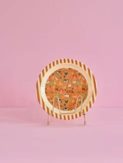 Melamine Kids Plate - Brown - Farm Print