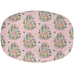 Melamine Rectangular Plate with Bunny Print