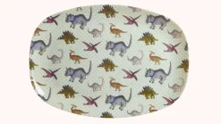 Melamine Rectangular Plate with New Dino Print
