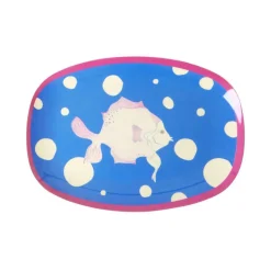 Melamine Rectangular-Plate with Fish blue Print -