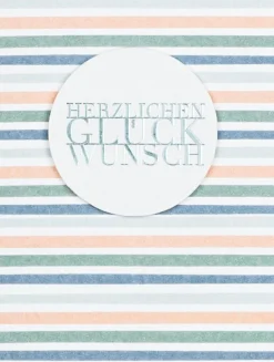 Minikarte „Herzlichen Glückwunsch", Streifen
