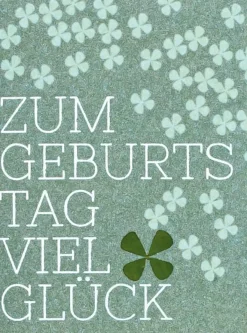 Minikarte „Zum Geburtstag viel Glück", Klee
