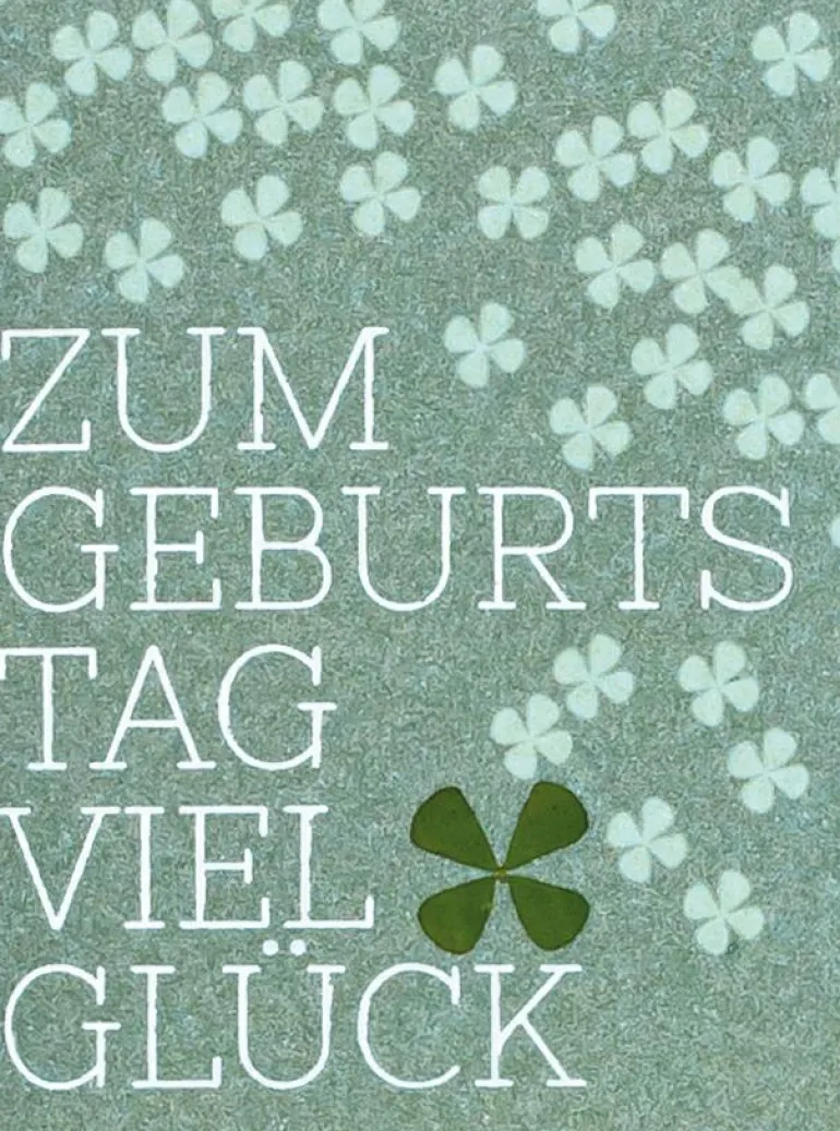 Minikarte „Zum Geburtstag viel Glück", Klee