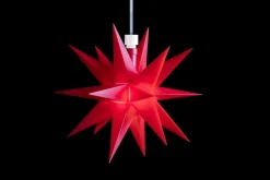 Mini-Stern, 18 Zacker, rot, 12cm, Batteriefach,inn