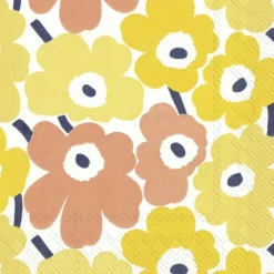 MINI UNIKKO Yellow Cocktail-Servietten C 552770