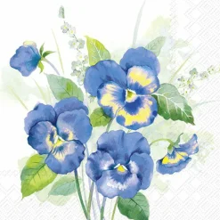 PANSIES BOUQUET Blue Lunch-Servietten L1032740