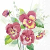 PANSIES BOUQUET Red Lunch-Servietten L1032710