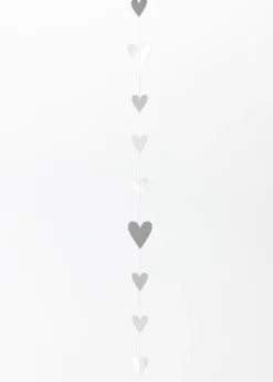 Papierkette „Silberherzen", L.140cm