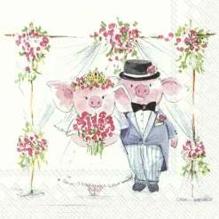 PIGGY WEDDING Lunch-Servietten L 857800