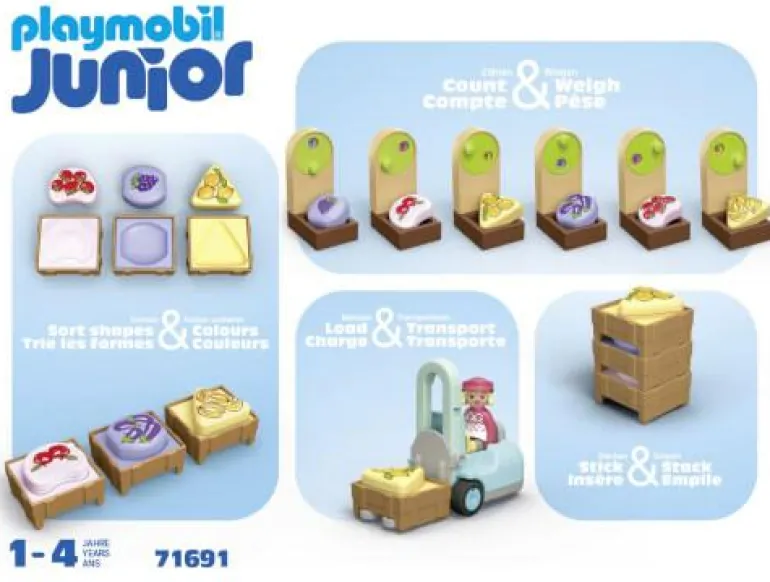 PLAYMOBIL® JUNIOR Bio-Marktstand & Gabelstapler 71