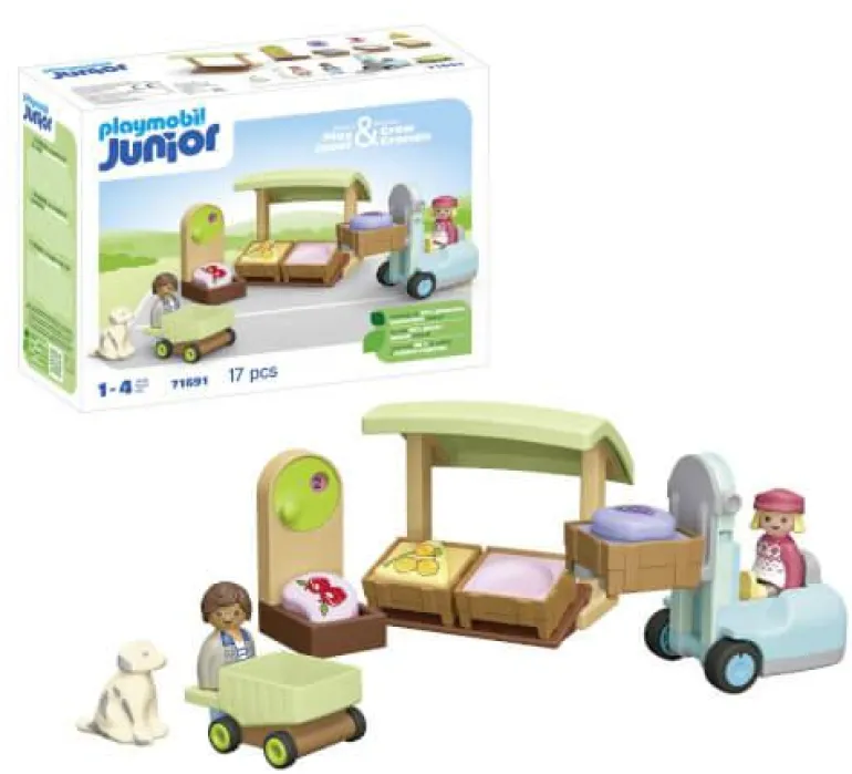 PLAYMOBIL® JUNIOR Bio-Marktstand & Gabelstapler 71