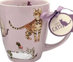 Porzellan-Tasse Katzen - I love cats & dogs