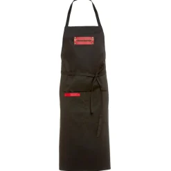 Premium BBQ Stoffschürze schwarz m. 2 Taschen und