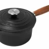 Profitopf mit Holzgriff 18 cm Schwarz