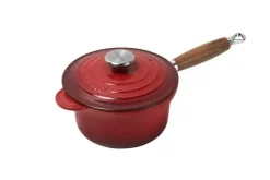 Profitopf mit Holzgriff 18 cm Kirschrot