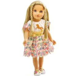 Puppen-Glitzerkleid ''Einhorn Goldy'', Gr. 35-45 c