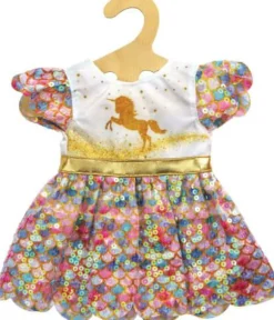 Puppen-Glitzerkleid ''Einhorn Goldy'', Gr. 28-35 c