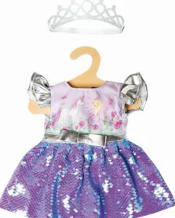 Puppen-Kleid Fee und Einhorn mit Wendepailletten u