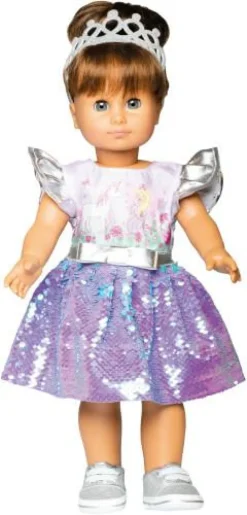 Puppen-Kleid Fee und Einhorn mit Wendepailletten u