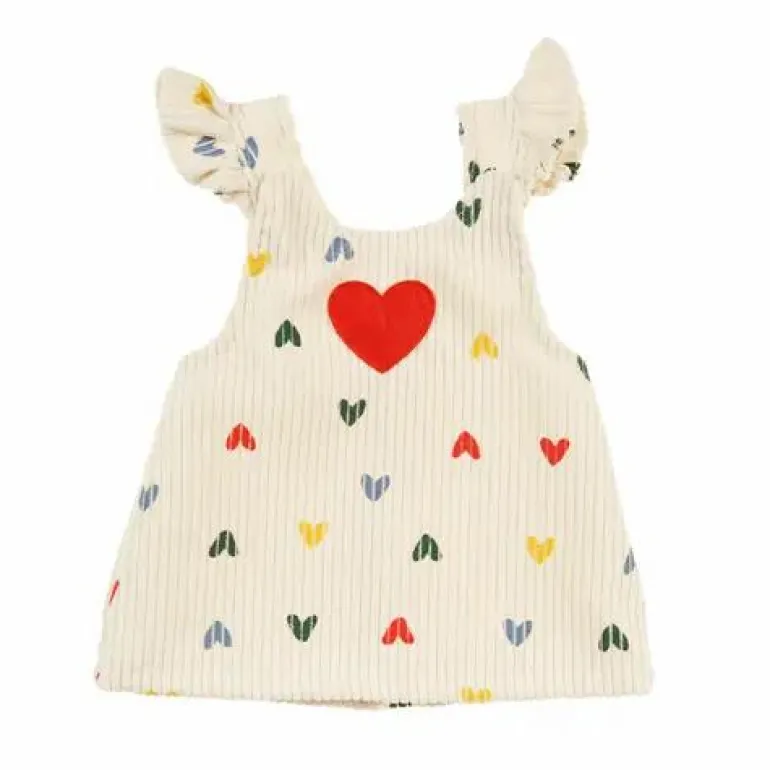 Puppen-Kordkleid ''Herz-Konfetti'' Mit T-Shirt Gr.