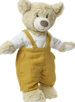 Puppen-Latzhose aus 100 % Bio-Baumwolle, honiggelb