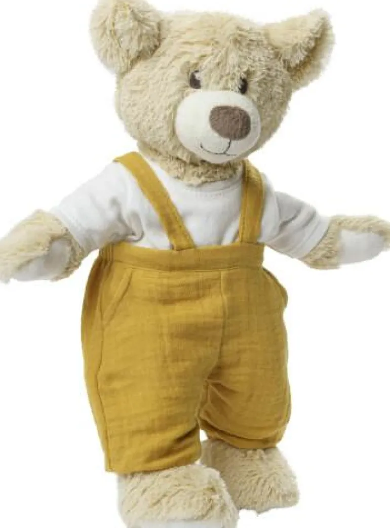 Puppen-Latzhose aus 100 % Bio-Baumwolle, honiggelb