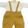 Puppen-Latzhose aus 100 % Bio-Baumwolle, honiggelb