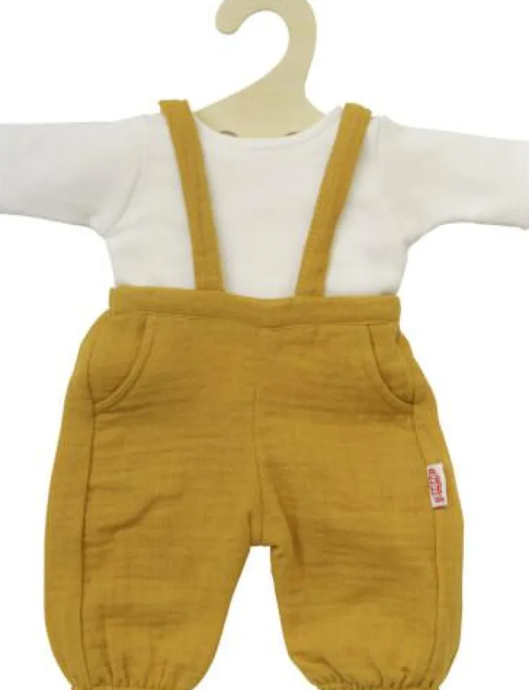 Puppen-Latzhose aus 100 % Bio-Baumwolle, honiggelb