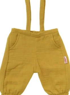 Puppen-Latzhose aus 100 % Bio-Baumwolle, honiggelb
