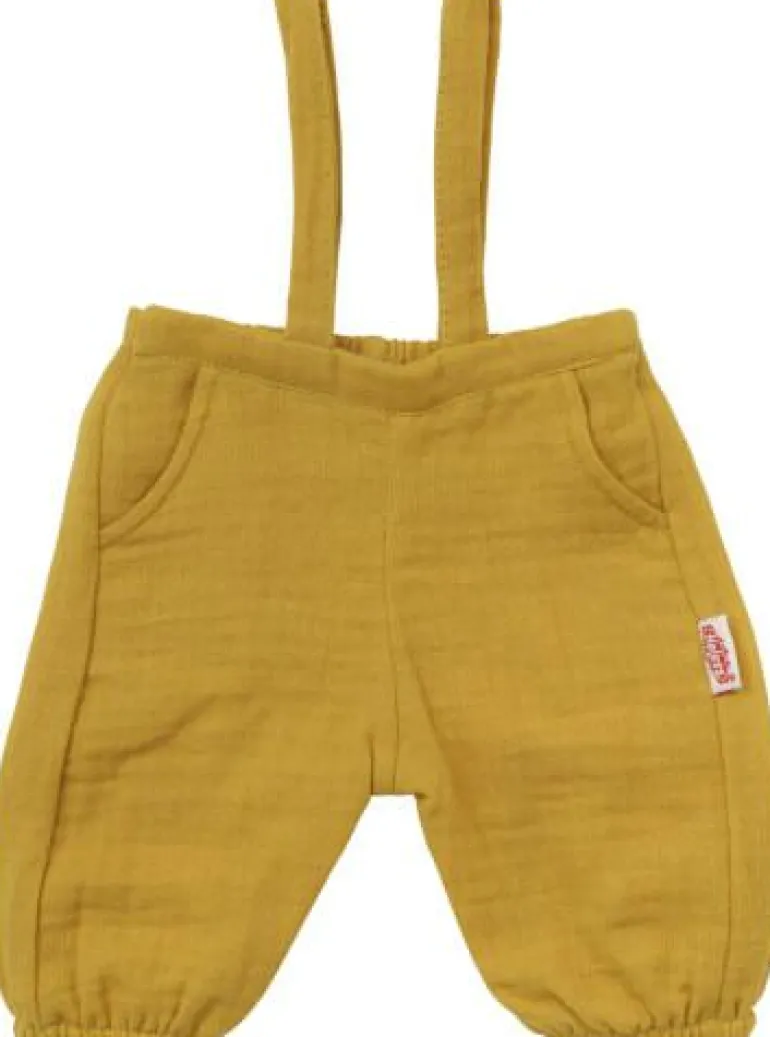 Puppen-Latzhose aus 100 % Bio-Baumwolle, honiggelb