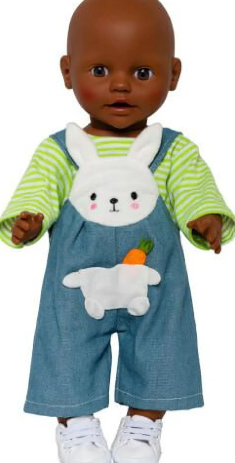 Puppen-Latzhose mit Ringelshirt ''Bunny Lou'', Gr.