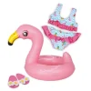 Puppen-Schwimmset Flamingo Ella, Schwimmring + Bad
