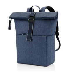 Rolltop Backpack Herringbone Dark Blue Rucksack